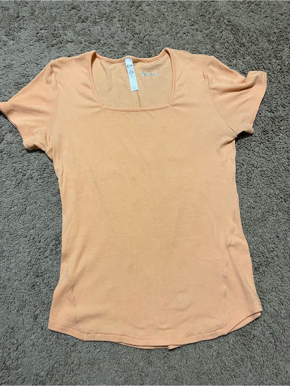 ZYIA Peach Short Sleeve Square Neck Tee